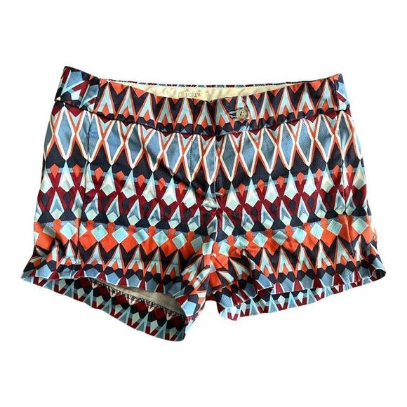 Womens J. Crew J.Crew 3" Printed Tribal Chino Shorts - Sz 00 - Picture 2 of 2